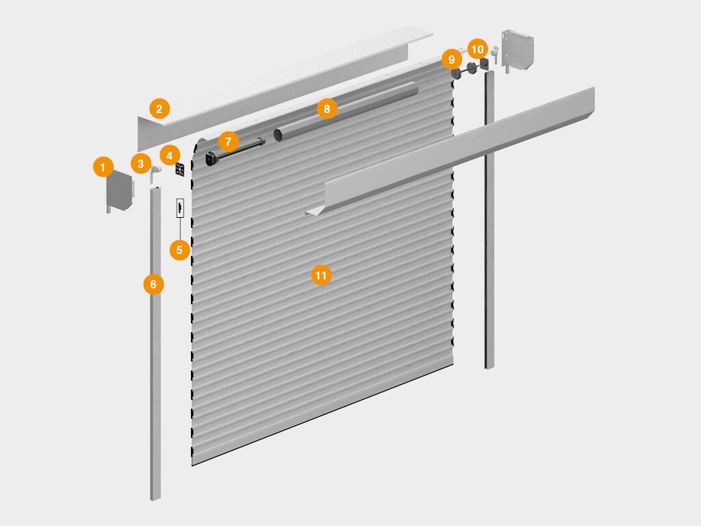 Ворота рулонные (Рольворота) из стального роллетного профиля RHE78G 2 Ворота рулонные (Рольворота) из стального роллетного профиля RHE78G 2