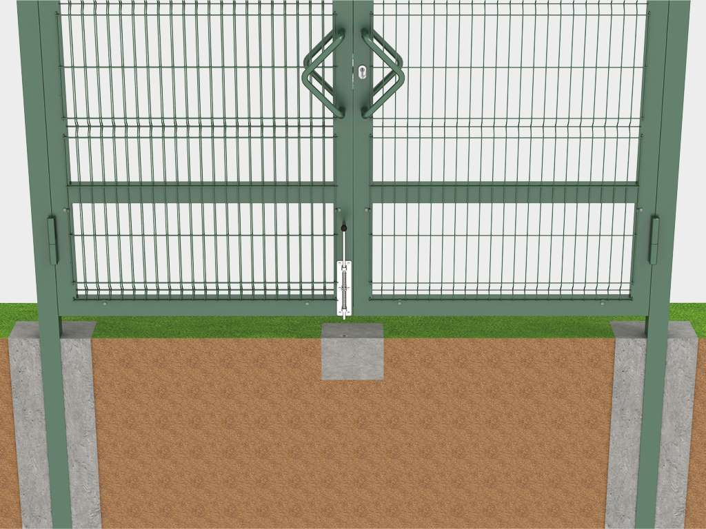 Ворота распашные со стальной рамой с заполнением сварной сеткой 5