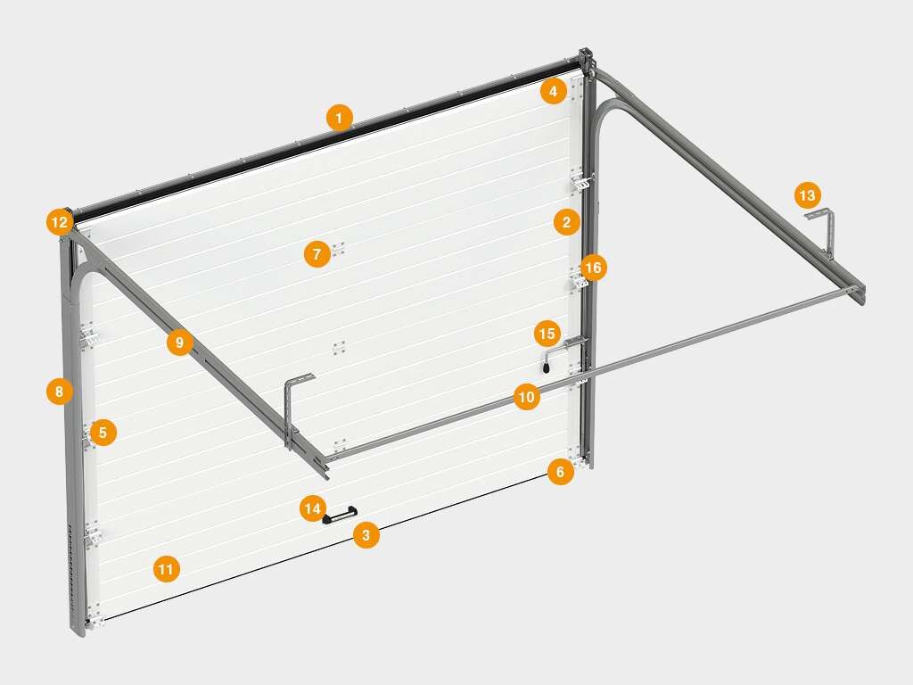 Ворота гаражные секционные с пружинами растяжения RSD01BIW 1 Ворота гаражные секционные с пружинами растяжения RSD01BIW 1