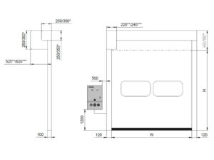 Скоростные рулонные ворота для наружного использования 14
