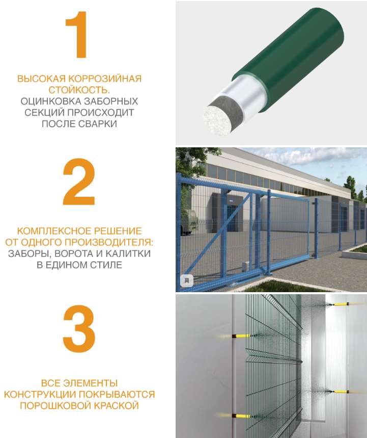 Забор из заборной секции «Усиленная» и стального прутка 6 мм 10 Забор из заборной секции «Усиленная» и стального прутка 6 мм 10