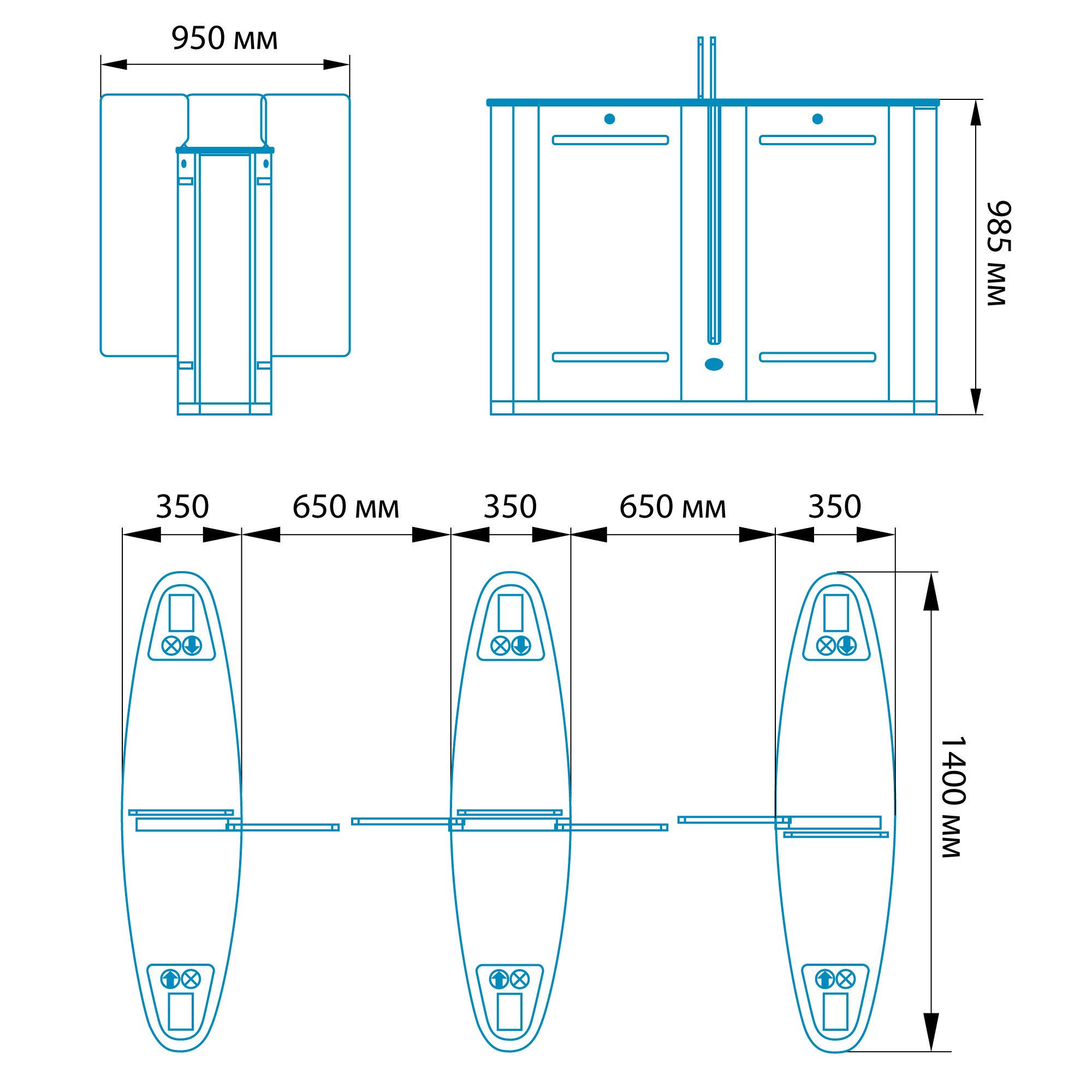 Турникет скоростной БЛОКПОСТ СКП 1200, средняя секция для СКП 600 1 Турникет скоростной БЛОКПОСТ СКП 1200, средняя секция для СКП 600 1