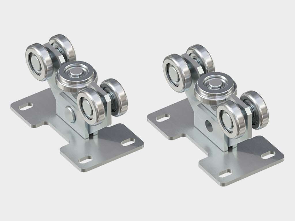 Откатные ворота со стальной рамой и заполнением сварной сеткой 11