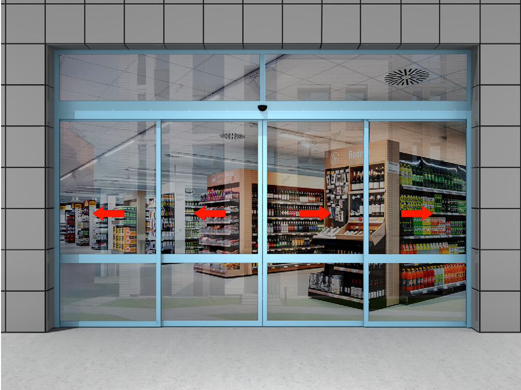 Комплект телескопической раздвижной двери (четыре подвижные лайтстворки и фрамуга) для привода AD-SP-TELESCOPE 3 Комплект телескопической раздвижной двери (четыре подвижные лайтстворки и фрамуга) для привода AD-SP-TELESCOPE 3