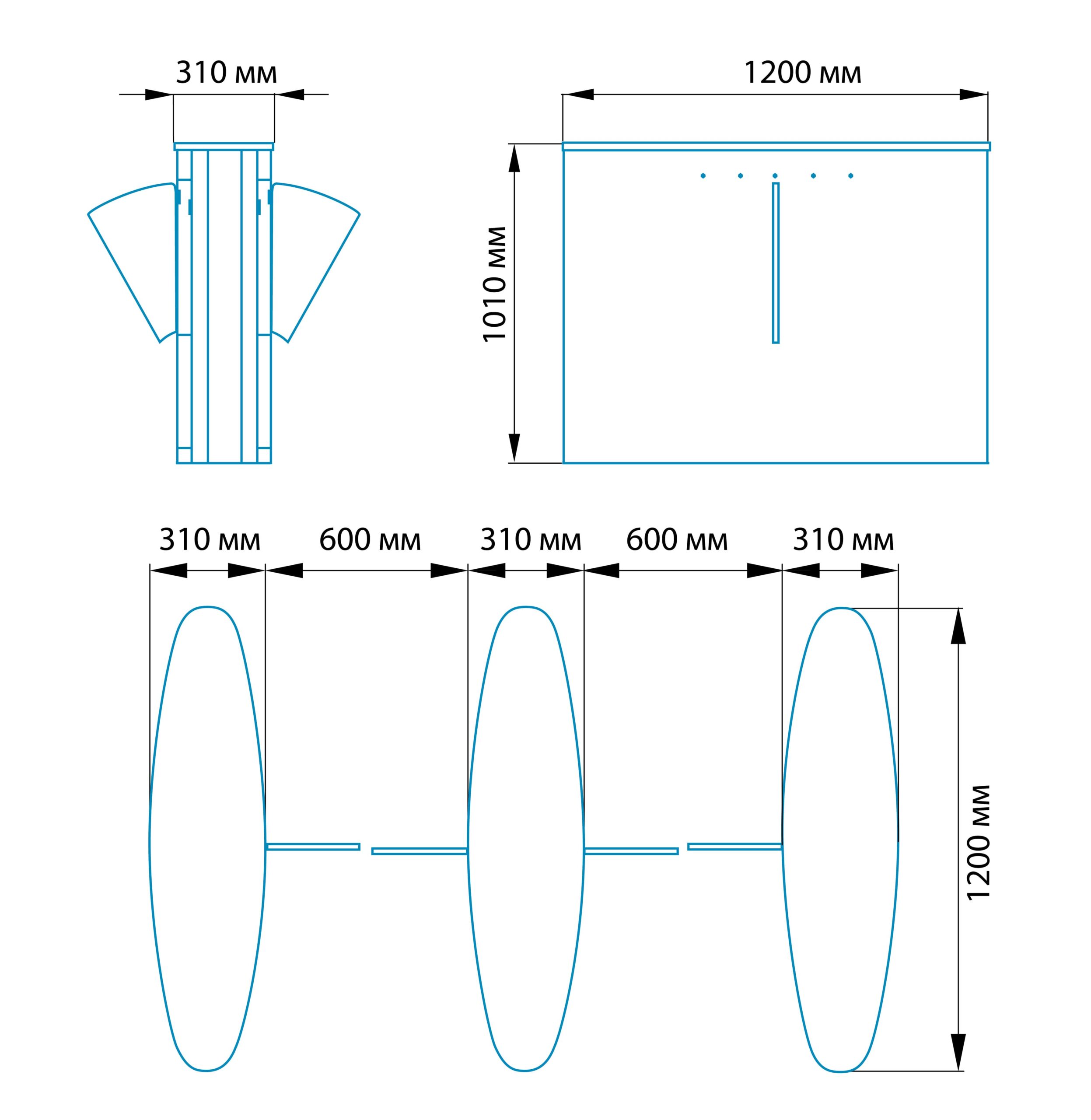 Турникет скоростной БЛОКПОСТ СКП 1400, средняя секция для СКП 700 1 Турникет скоростной БЛОКПОСТ СКП 1400, средняя секция для СКП 700 1
