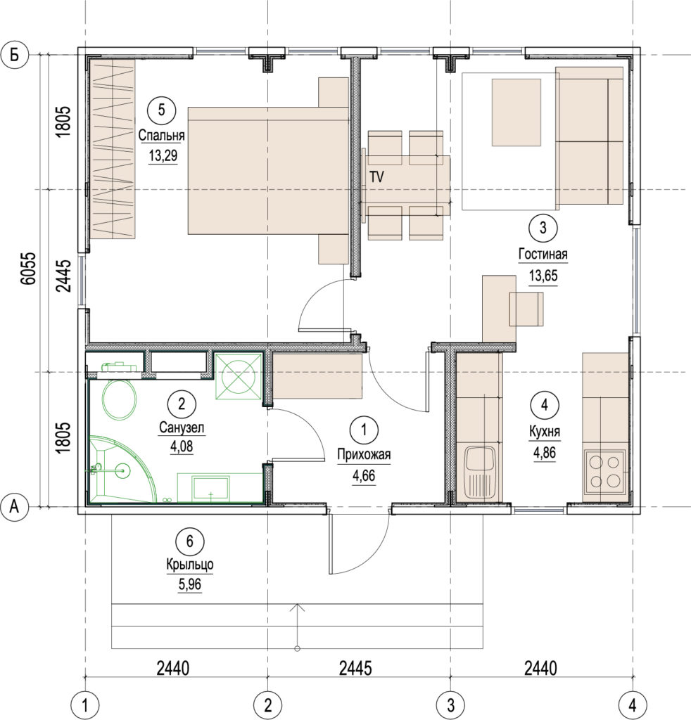 Модульный дом EFFECT LIGHT 44 WIDE WINDOWS 8