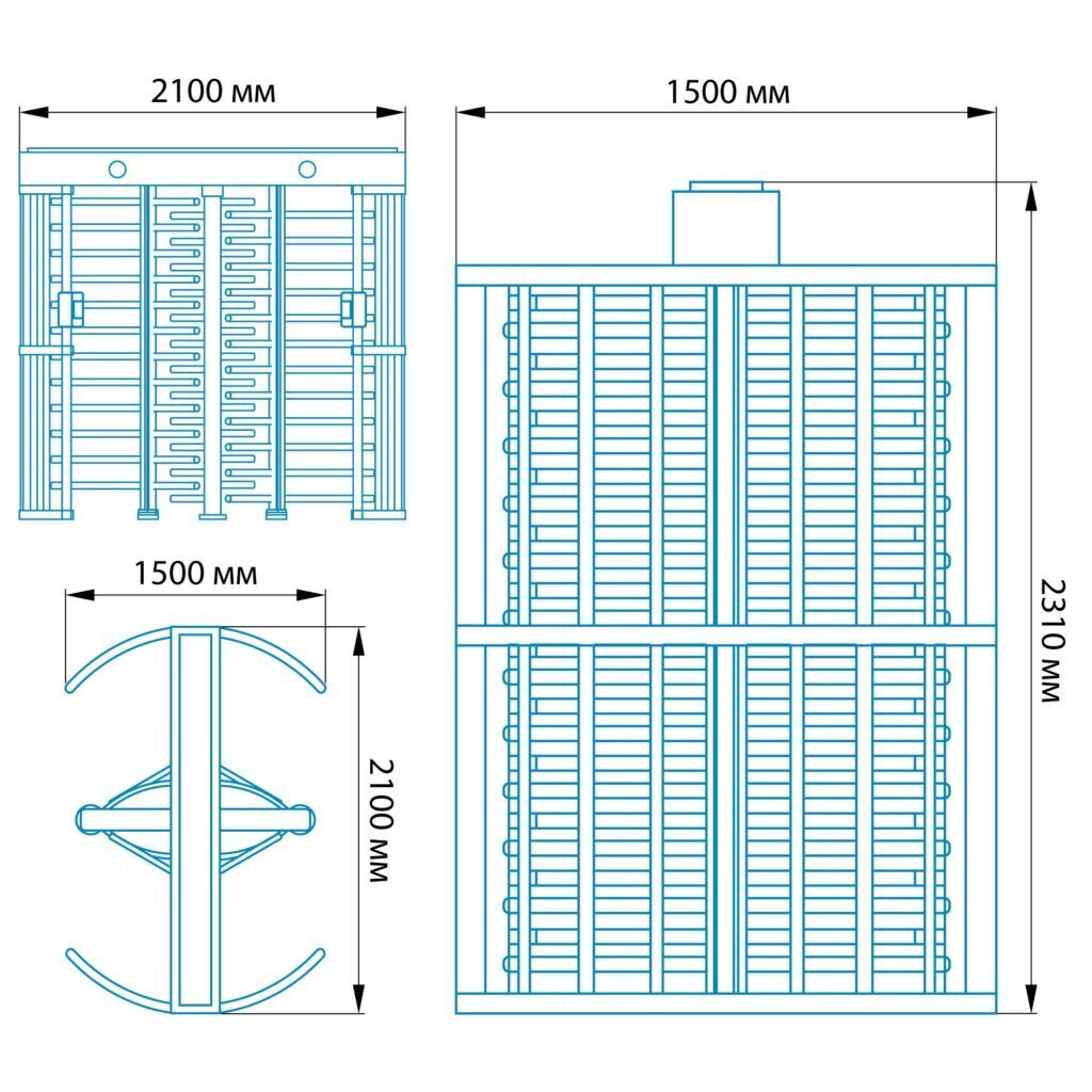 Полноростовой турникет БЛОКПОСТ РСТ 1200 4