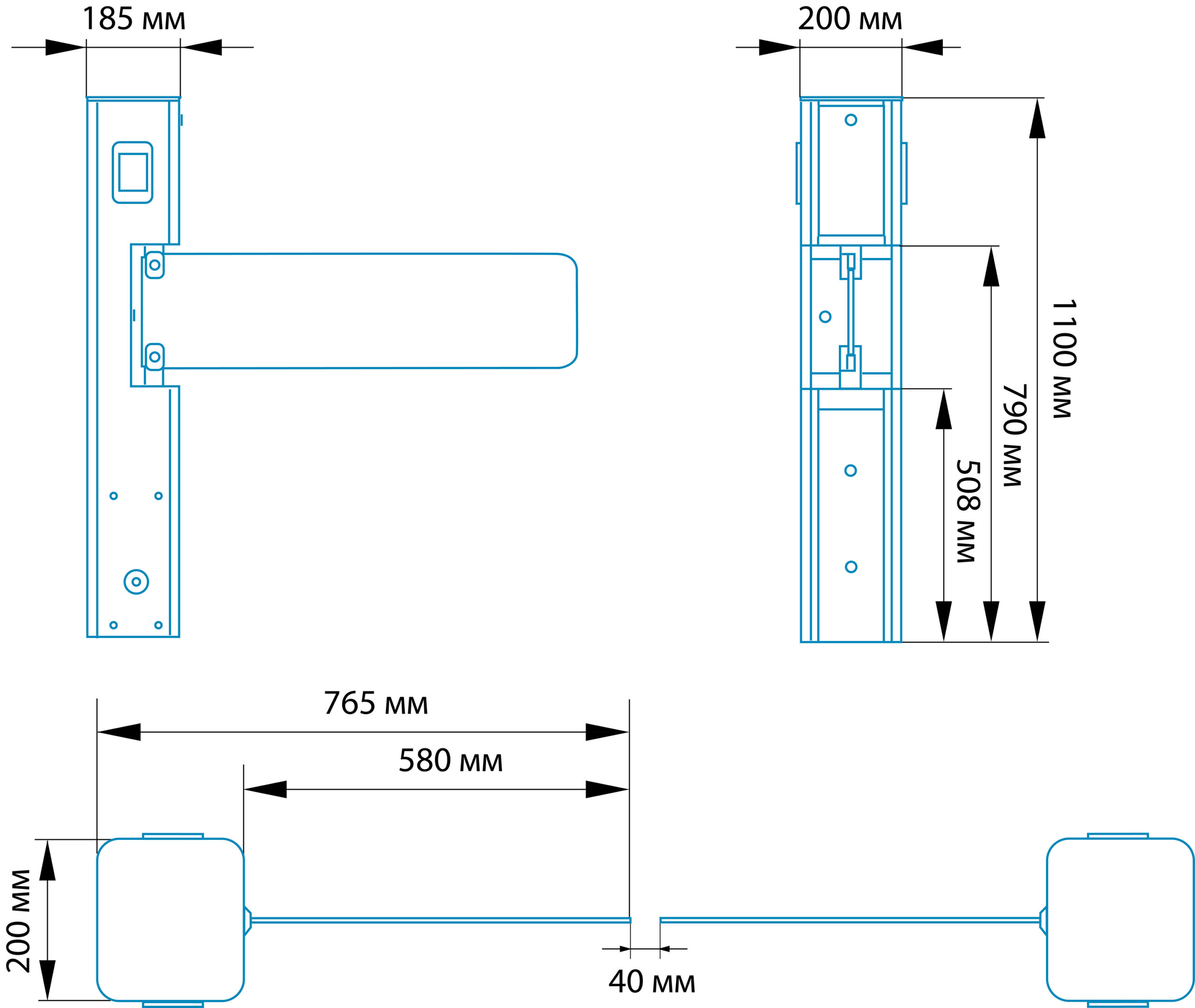 Комплект эвакуационных калиток автоматических с двумя створками ММГН Блокпост КЛ 1200 1 Комплект эвакуационных калиток автоматических с двумя створками ММГН Блокпост КЛ 1200 1