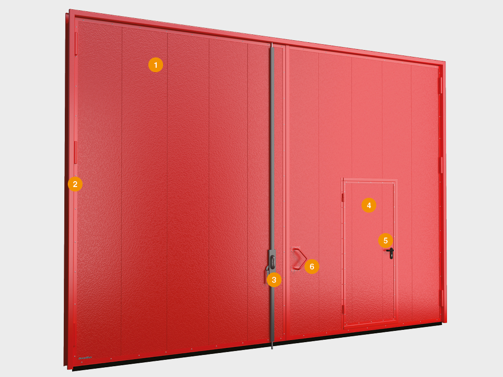 Распашные противопожарные ворота с классом огнестойкости EI90, EI120 4 Распашные противопожарные ворота с классом огнестойкости EI90, EI120 4