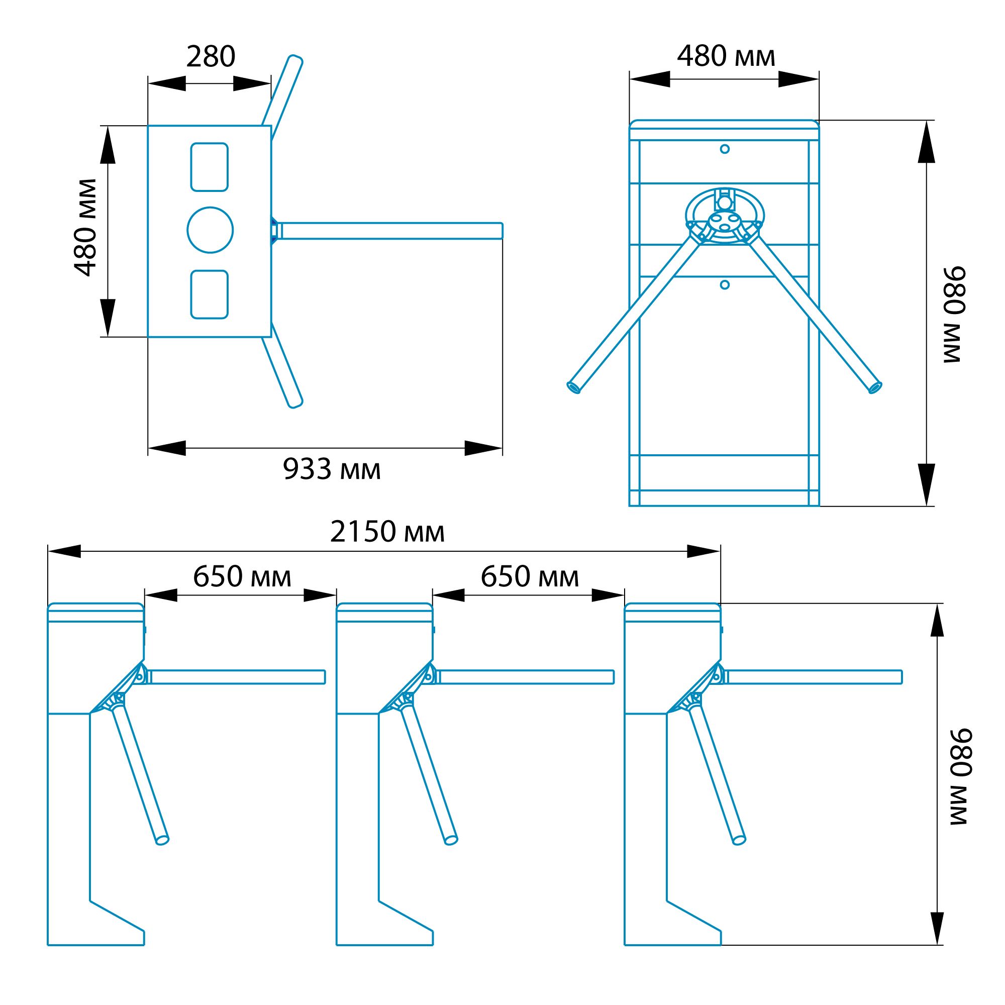 Турникет-трипод БЛОКПОСТ ТРД 1000 2