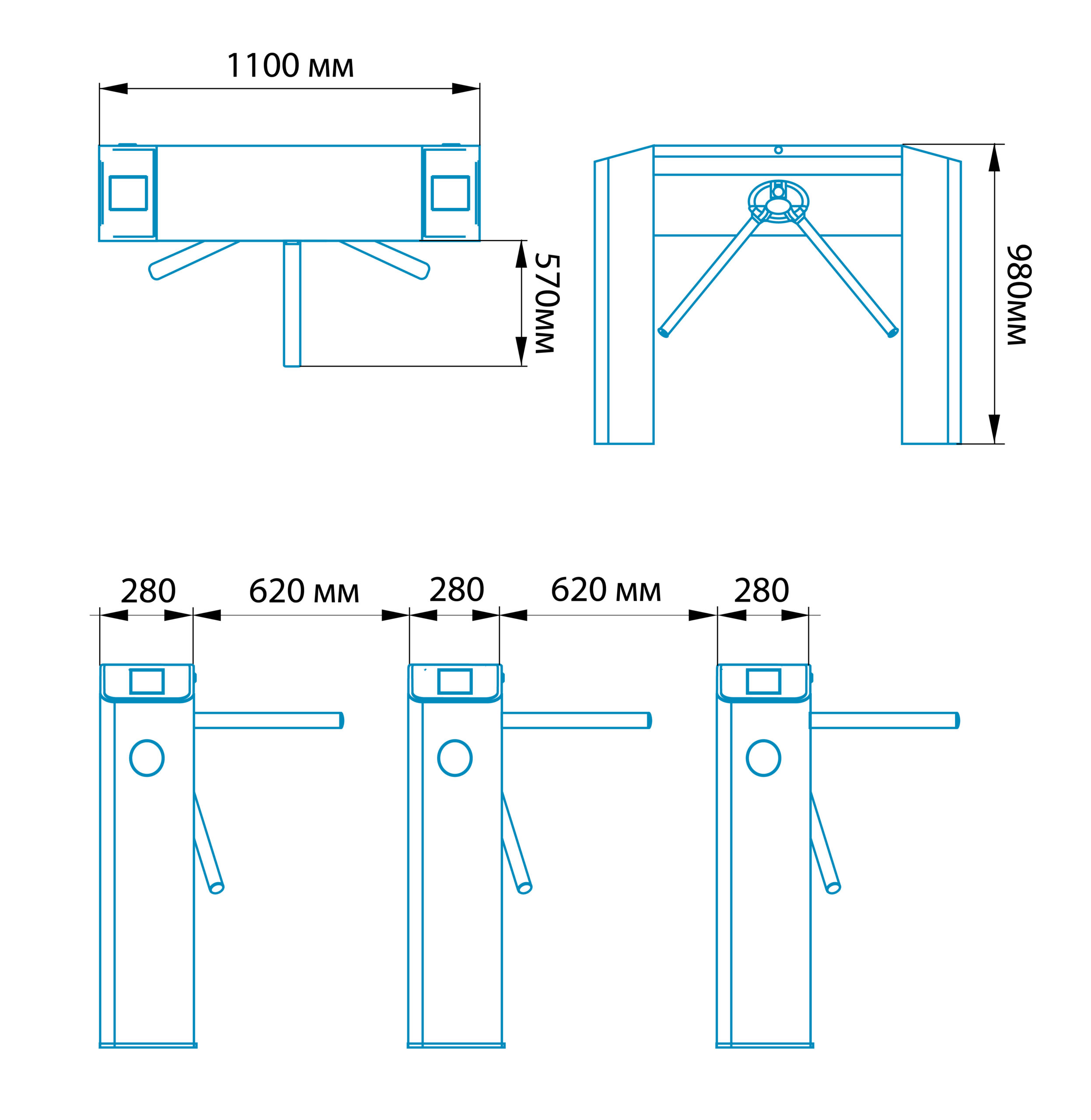 Турникет-трипод БЛОКПОСТ ТМБ 800 1