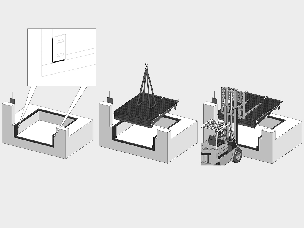 Платформа уравнительная консольного типа с поворотной аппарелью 2