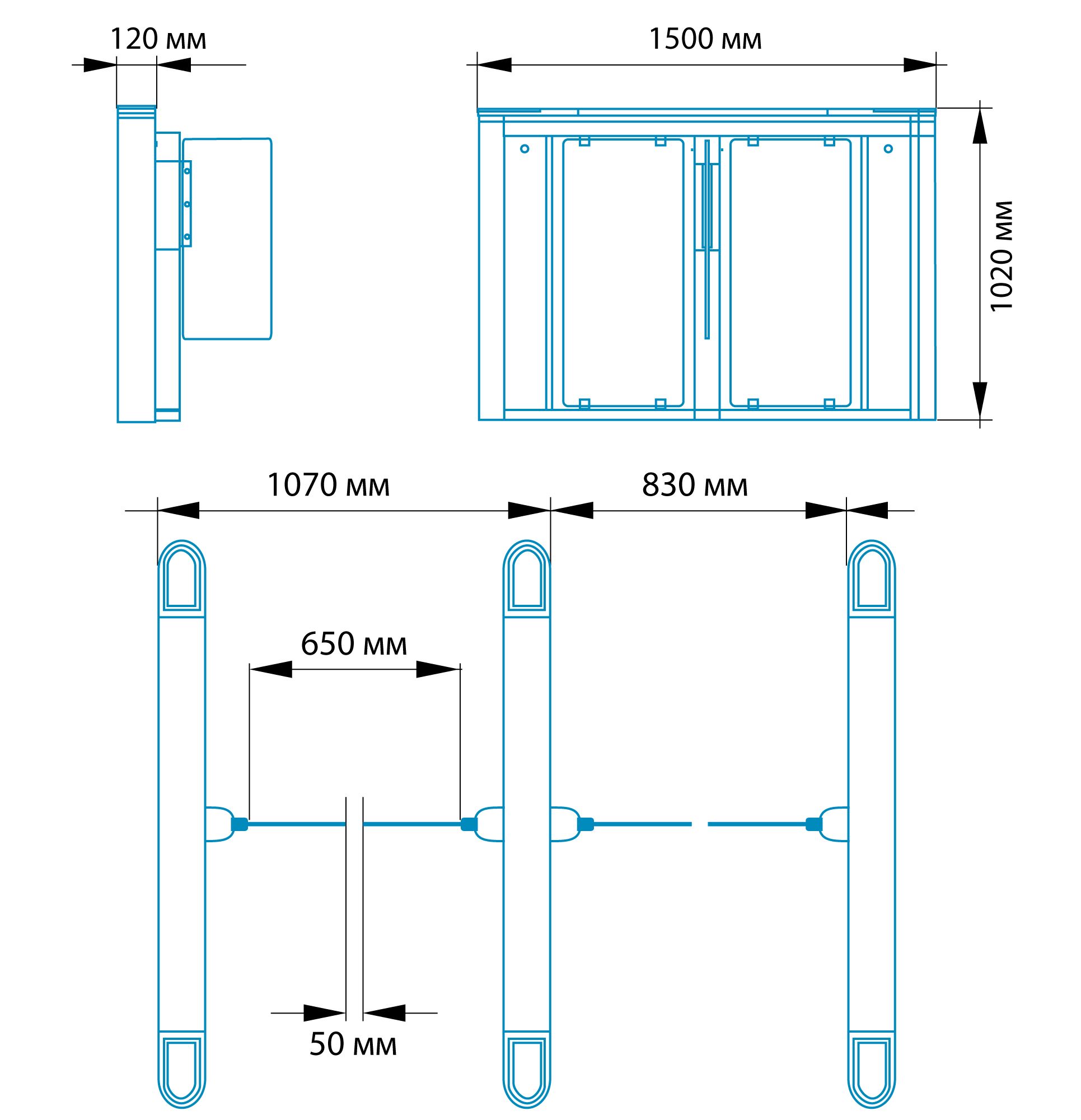 Турникет распашной БЛОКПОСТ РСП 800 1
