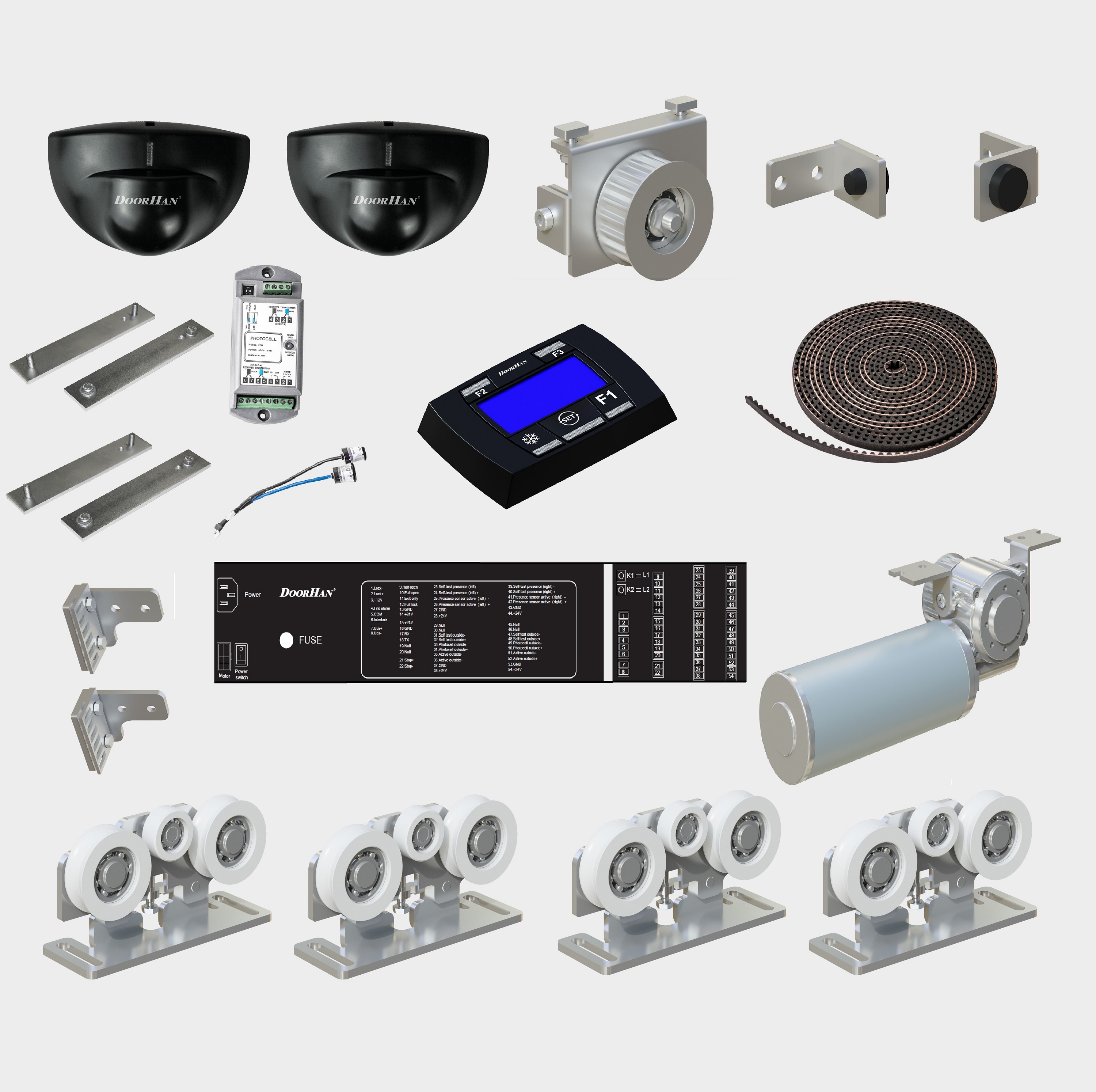 Комплект дверей (две подвижные лайтстворки и фрамуга сверху) для привода AD-SP 9