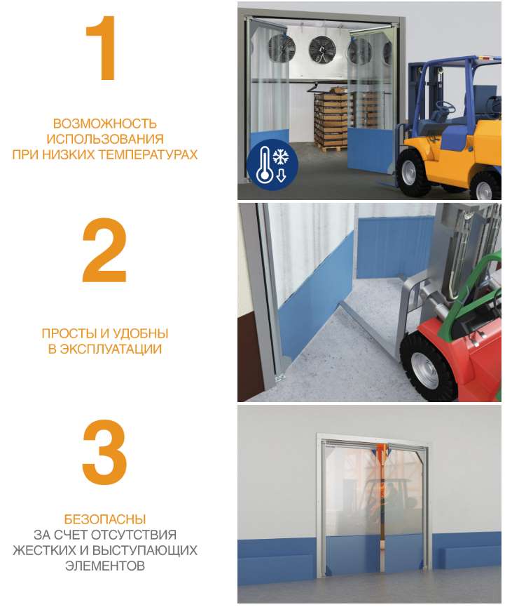 Маятниковые пленочные двери серия SSD 10 Маятниковые пленочные двери серия SSD 10