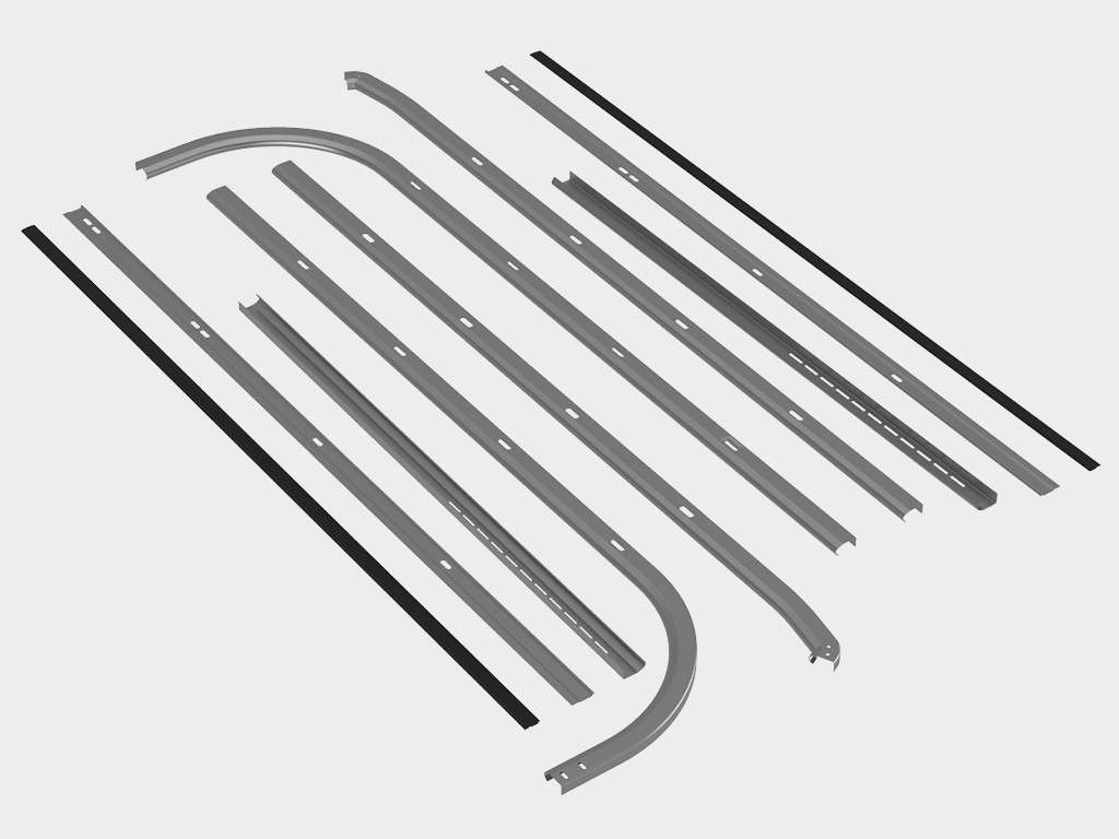 Ворота гаражные секционные из алюминиевых панелей с пружинами растяжения RSD01LUX 14