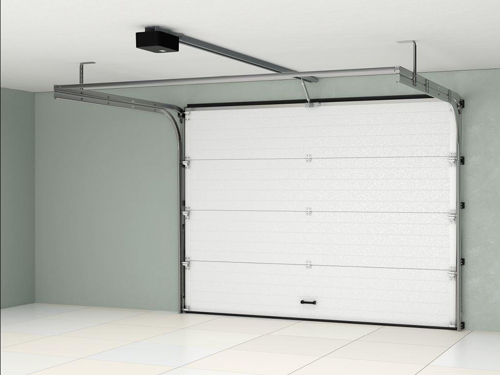 Ворота гаражные секционные из алюминиевых панелей с пружинами растяжения RSD01LUX 10