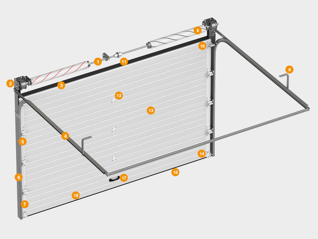 Ворота гаражные секционные с торсионным механизмом RSD02 2 Ворота гаражные секционные с торсионным механизмом RSD02 2