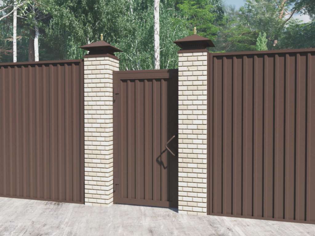 Калитка в алюминиевой раме с заполнением профлистом PSD-P 6