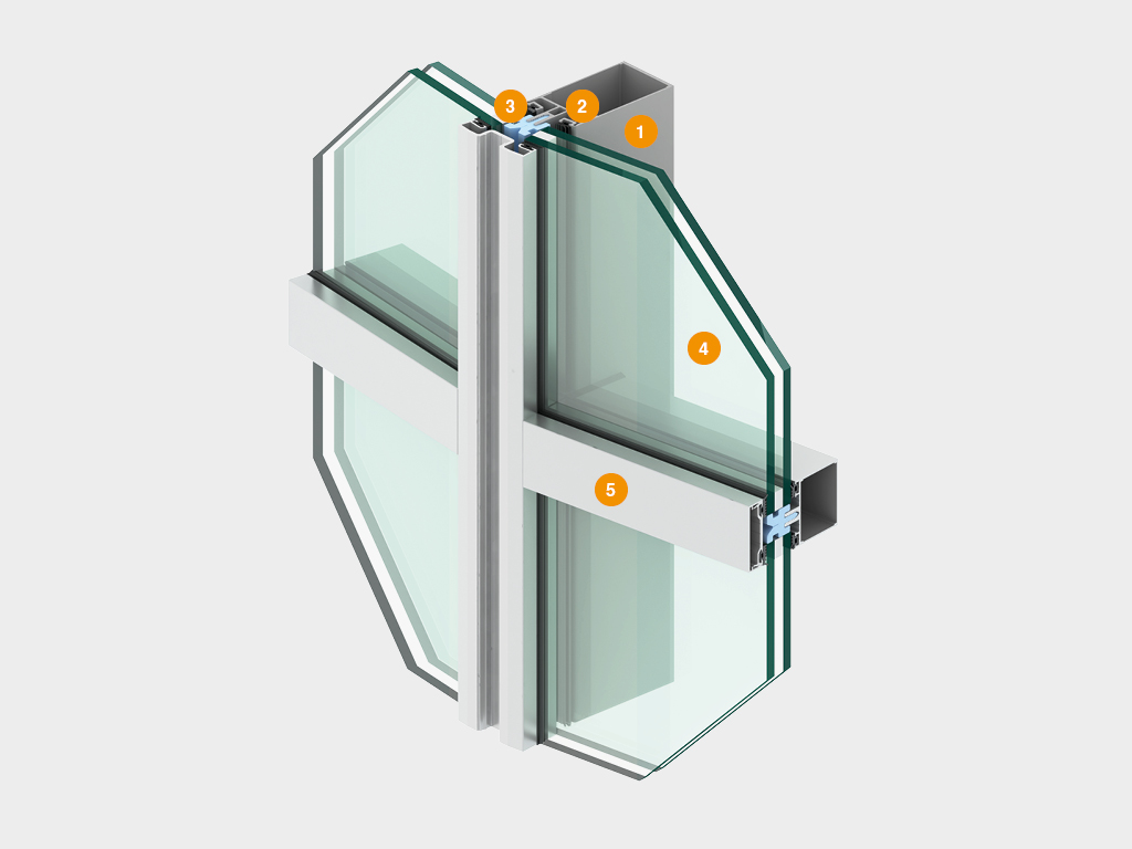 Фасадная стоечно-ригельная система 1