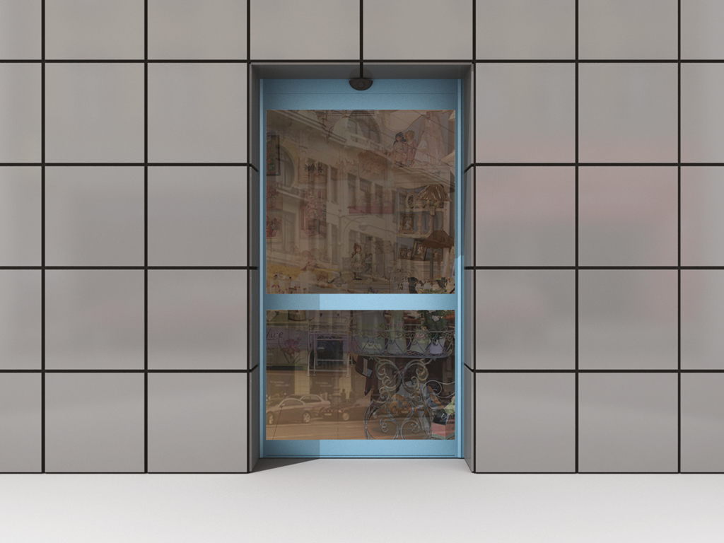 Комплект дверей (две подвижные лайтстворки и фрамуга сверху) для привода AD-SP 1 Комплект дверей (две подвижные лайтстворки и фрамуга сверху) для привода AD-SP 1