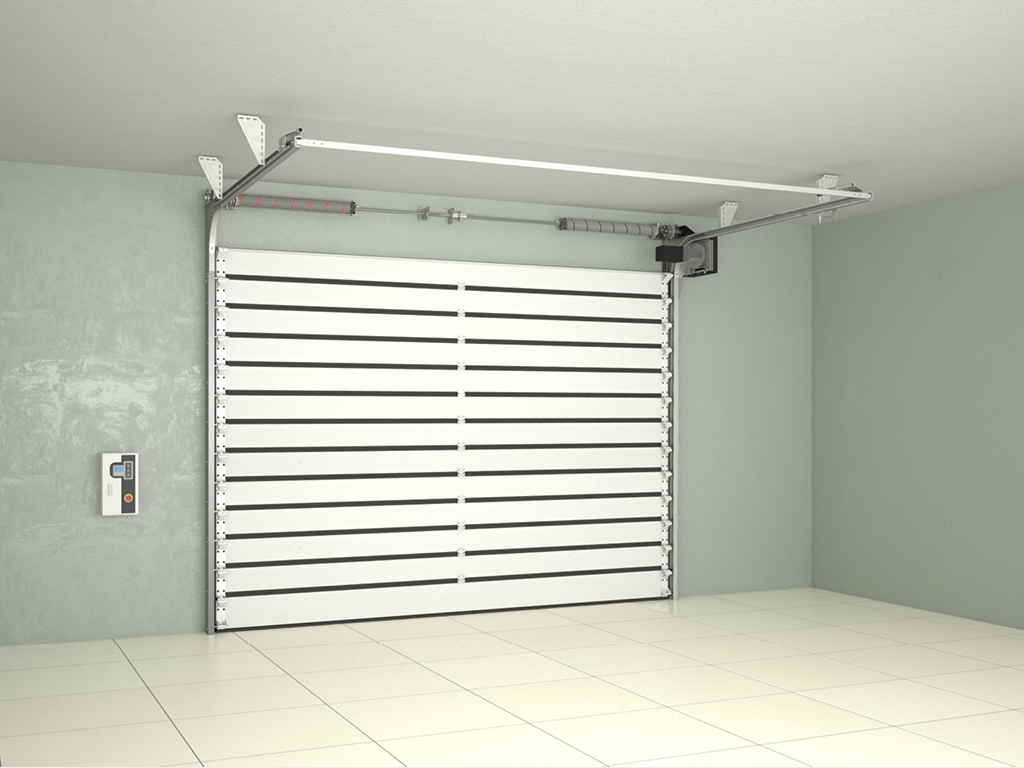 Промышленные скоростные секционные ворота с торсионным механизмом ISD01-Parking 1 Промышленные скоростные секционные ворота с торсионным механизмом ISD01-Parking 1