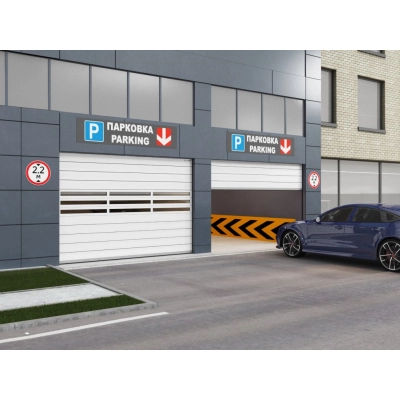 Промышленные скоростные секционные ворота с торсионным механизмом ISD01-Parking