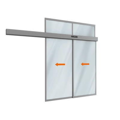 Комплект телескопической раздвижной двери (две подвижные лайтстворки и фрамуга) для привода AD-SP-TELESCOPE